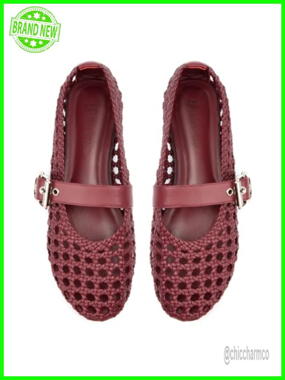 Woven Mesh Mary Jane Flats Women Round Toe Buckle Strap Breathable Comfortable